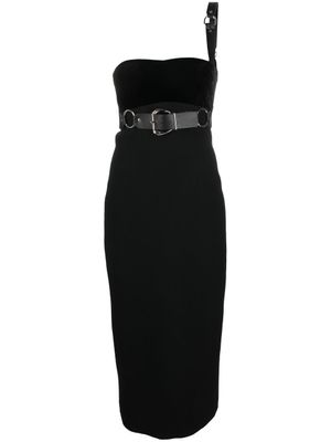 Roberto Cavalli robe mi-longue à détail de boucle - Noir