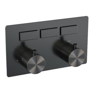 BRAUER gunmetal Carving - 3 functies - inbouwthermostaat - drukknoppen - in/afbouwdelen - gunmetal geborsteld PVD 5-GM-158
