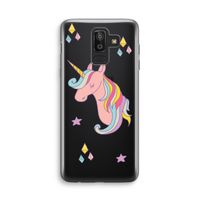 Roze eenhoorn: Samsung Galaxy J8 (2018) Transparant Hoesje