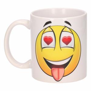 Hartjes ogen Smile Emoticon mok / beker 300 ml