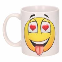 Hartjes ogen Smile Emoticon mok / beker 300 ml