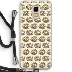 Slapende poes: Samsung Galaxy J6 (2018) Transparant Hoesje met koord