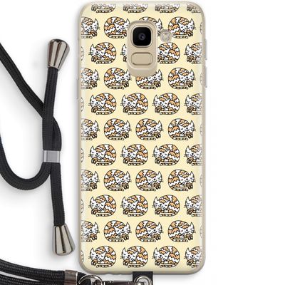 Slapende poes: Samsung Galaxy J6 (2018) Transparant Hoesje met koord