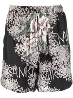 AMIRI short en soie à fleurs - Noir