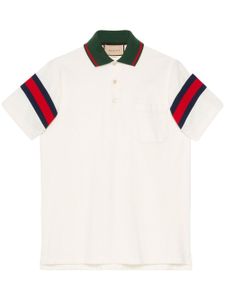 Gucci polo en jersey à bande Web - Blanc