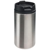 Thermosbeker/warmhoudbeker Koffie To Go - metallic zilver - 290 ml - dubbelwandig - met schroefdop - thumbnail