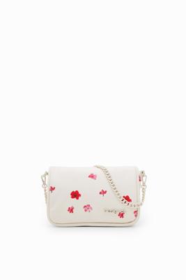 Gewatteerde schoudertas bloemen S - WHITE - U