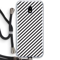 Strepen zwart-wit: Samsung Galaxy J3 (2017) Transparant Hoesje met koord