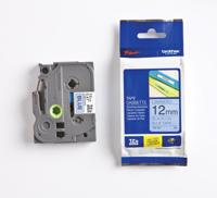 Brother TZe tape voor P-Touch 12 mm, zwart op blauw Brother TZe tape voor P-Touch 12 mm, zwart op blauw