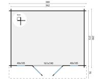 Blokhut - Tuinhuis Mimir | 28 mm | honinggeel geïmpregneerd