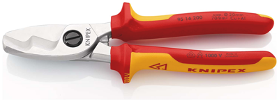 Knipex Kabelschaar met dubbele snijkanten | Geïsoleerd | Meer-componentengrepen | VDE-gekeurd - 95 16 200 SB