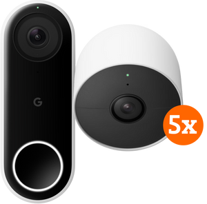 Google Nest Doorbell Wired + Google Nest Cam 5-pack