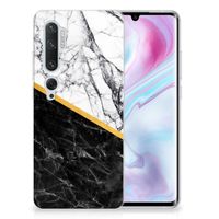 Xiaomi Mi Note 10 Pro TPU Siliconen Hoesje Marmer Wit Zwart - Origineel Cadeau Man - thumbnail