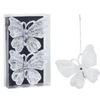 Christmas Decoration kersthangers vlinders - 2x - 15 cm