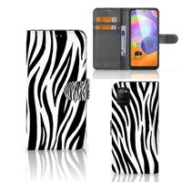 Samsung Galaxy A31 | Telefoonhoesje | Met pasjeshouder | Zebra