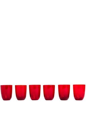NasonMoretti lot de six verres à eau Idra - Rouge