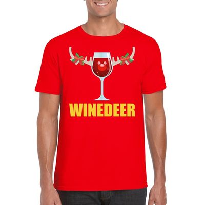 Foute Kerst t-shirt Winedeer rood voor heren