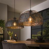 LifestyleFurn Hanglamp Goran 2-lamps - Zwart bruin - thumbnail