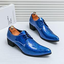 Voor heren Oxfords Bohemen Zakelijk Britse heer Bruiloft Toimisto ura Feesten Uitgaan PU Comfortabel Veters Zwart Blauw Goud Zomer Lente Lightinthebox