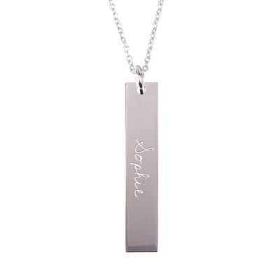 Zilveren ketting met naam - Verticale bar