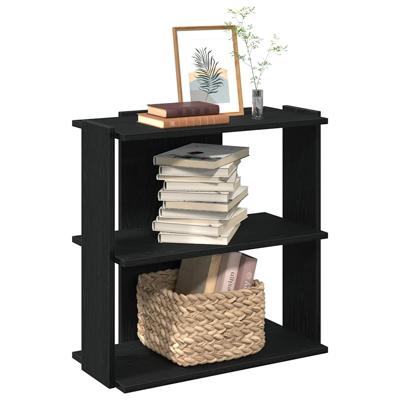 Boekenkast 3-laags 60x30x60 cm bewerkt hout zwart
