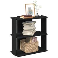 Boekenkast 3-laags 60x30x60 cm bewerkt hout zwart
