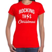 Rocking this Christmas Kerst t-shirt rood voor dames