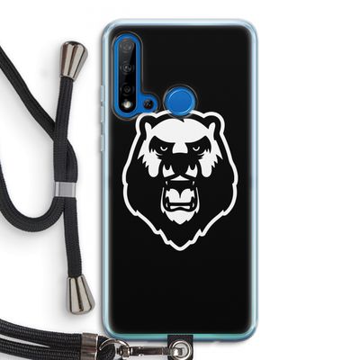 Angry Bear (black): Huawei P20 Lite (2019) Transparant Hoesje met koord