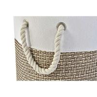 Basket spelset DKD Home Decor Wit Bruin Grijs 40 x 40 x 49 cm 4 Kg 3 Onderdelen (2 Stuks)