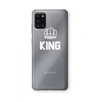 King zwart: Samsung Galaxy A31 Transparant Hoesje King zwart: Samsung Galaxy A31 Transparant Hoesje