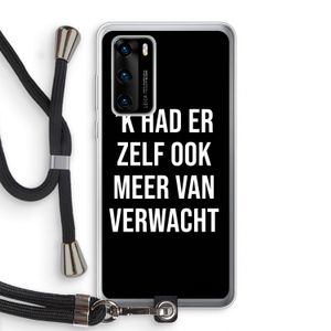 Meer verwacht - Zwart: Huawei P40 Transparant Hoesje met koord