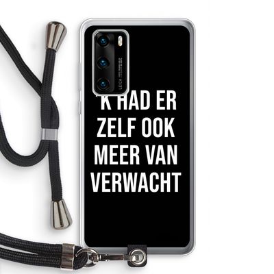 Meer verwacht - Zwart: Huawei P40 Transparant Hoesje met koord