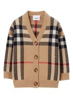 Burberry Kids cardigan imprimé à col v - Marron