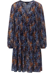 Jurk tuniekhals en lange mouwen Van comma, blauw