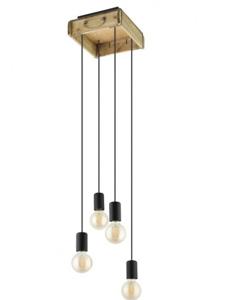 EGLO WOOTTON Hanglamp - E27 - Ø 24.0 cm - Zwart;Bruin