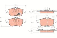 Remblokkenset, schijfrem TRW, u.a. fÃ¼r Opel, Vauxhall - thumbnail