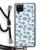Poezen: Samsung Galaxy A12 Transparant Hoesje met koord
