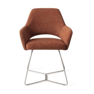 Jesper Home Yanai eetkamerstoel Tuscan Terra beehive steel