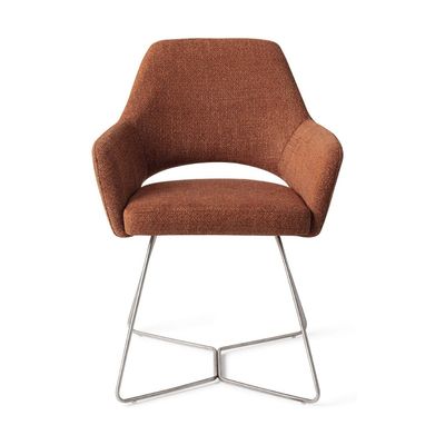 Jesper Home Yanai eetkamerstoel Tuscan Terra beehive steel