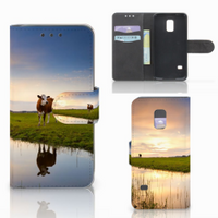 Samsung Galaxy S5 Mini Telefoonhoesje met Pasjes Koe - thumbnail