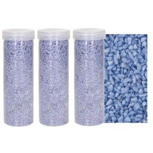 Fijn decoratie zand/kiezels - 3x - lila paars - 500gr - Zandkorrels - Mini steentjes - 2 tot 6 mm