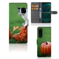 Sony Xperia 5III | Telefoonhoesje | Met pasjeshouder | Kitten