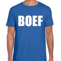 Verkleed T-shirt voor heren - BOEF - blauw - carnaval / foute party