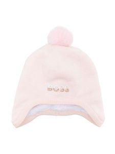 BOSS Kidswear bonnet à logo brodé - Rose