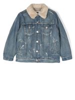 MM6 Maison Margiela Kids veste en jean à logo brodé - Bleu - thumbnail