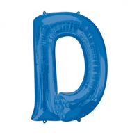 Amscan folieballon letter D 60 x 83 cm blauw - thumbnail