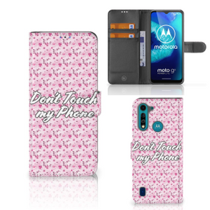 Motorola G8 Power Lite Portemonnee Hoesje Flowers Pink DTMP