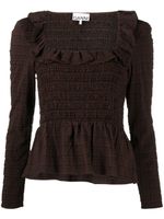 GANNI blouse à fronces - Marron GANNI blouse à fronces - Marron