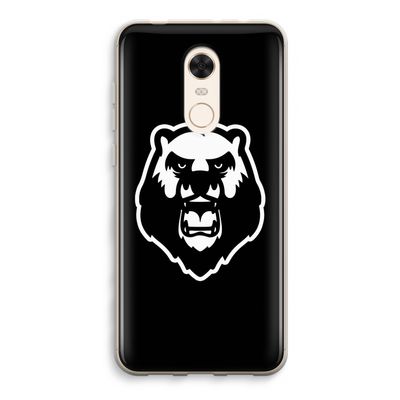 Angry Bear (black): Xiaomi Redmi 5 Transparant Hoesje