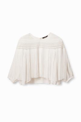 Boho-blouse met franjes - WHITE - M